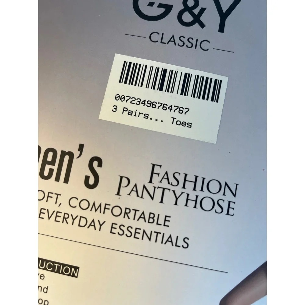 G&Y Classic Womens Fashion Pantyhose 3 Pack Black Sheer Control Top Microfiber